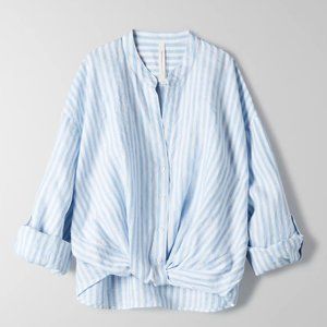 Adara Blouse Twist-front linen blouse The Group by Babaton